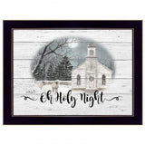OH HOLY Night 1 Black Framed Print Wall Art - Homeroots - Flyclothing LLC