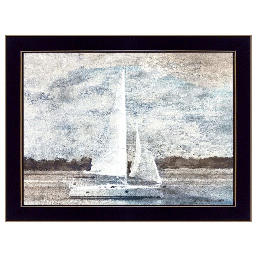 Sailboat on Water 1 Black Framed Print Wall Art - Homeroots - Flyclothing LLC
