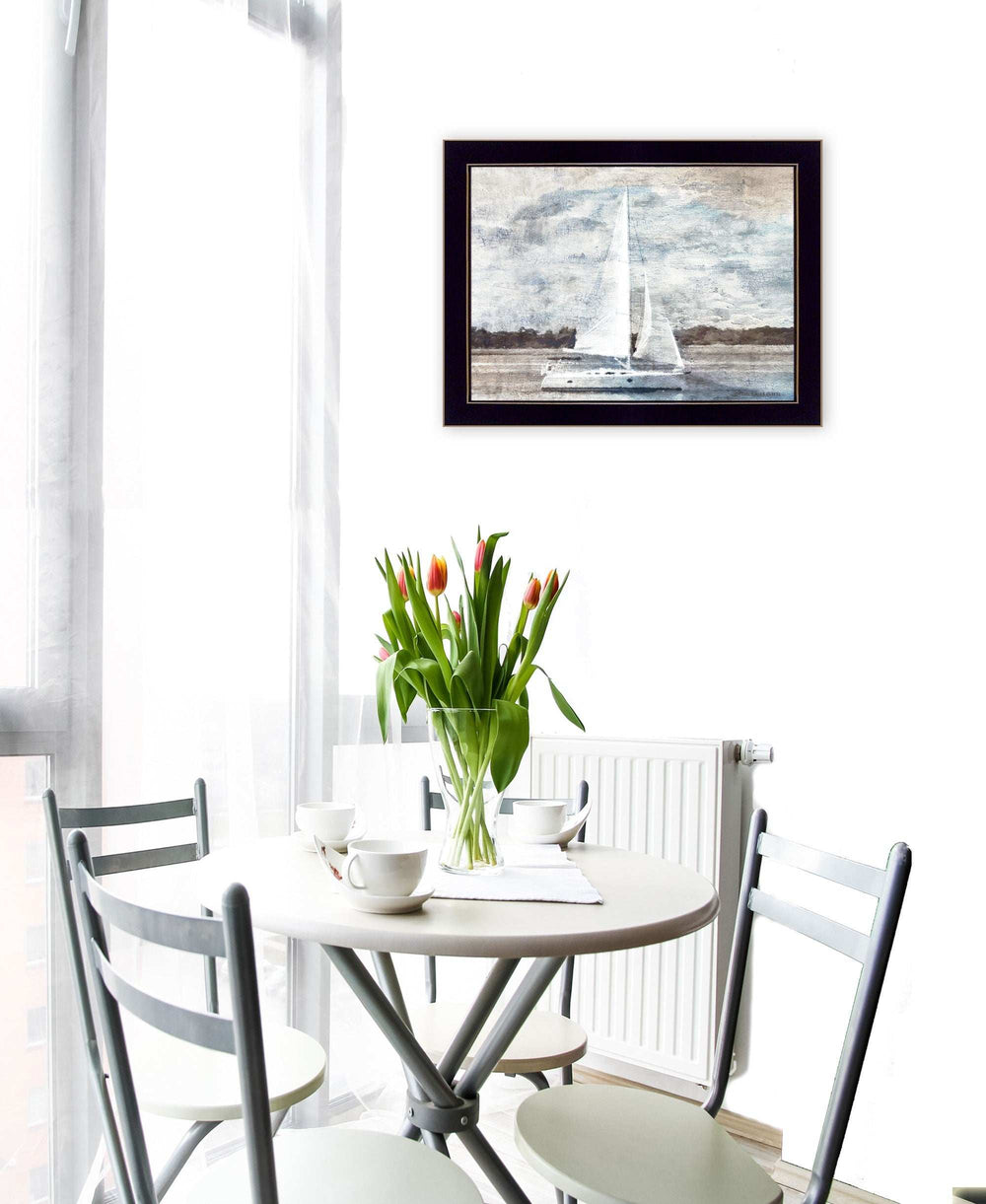 Sailboat on Water 1 Black Framed Print Wall Art - Homeroots - Flyclothing LLC