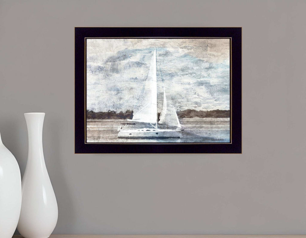 Sailboat on Water 1 Black Framed Print Wall Art - Homeroots - Flyclothing LLC