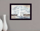 Sailboat on Water 1 Black Framed Print Wall Art - Homeroots - Flyclothing LLC