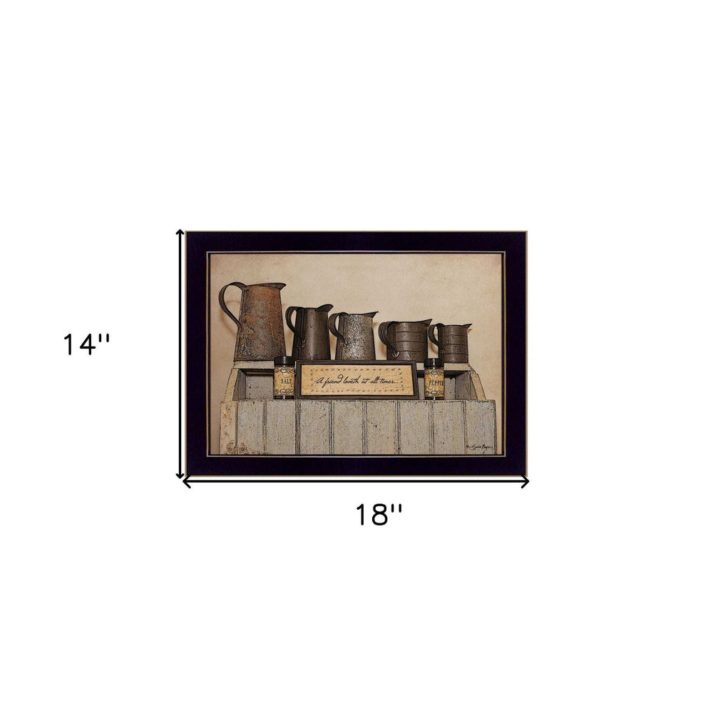 A Friend Loveth at All Time 1 Black Framed Print Wall Art - Homeroots - Flyclothing LLC