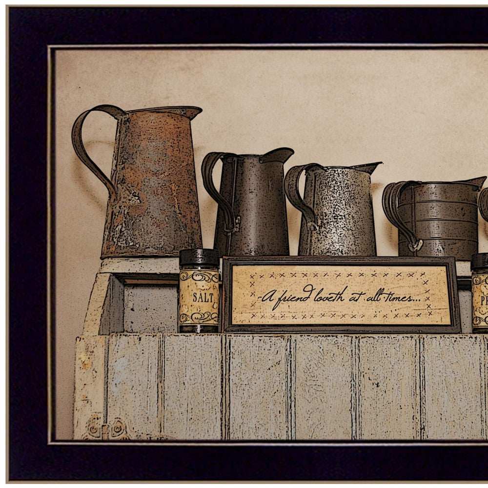 A Friend Loveth at All Time 1 Black Framed Print Wall Art - Homeroots - Flyclothing LLC