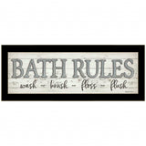 Bath Rules 3 Black Framed Print Bathroom Wall Art - Homeroots - Flyclothing LLC