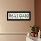 Bath Rules 3 Black Framed Print Bathroom Wall Art - Homeroots - Flyclothing LLC