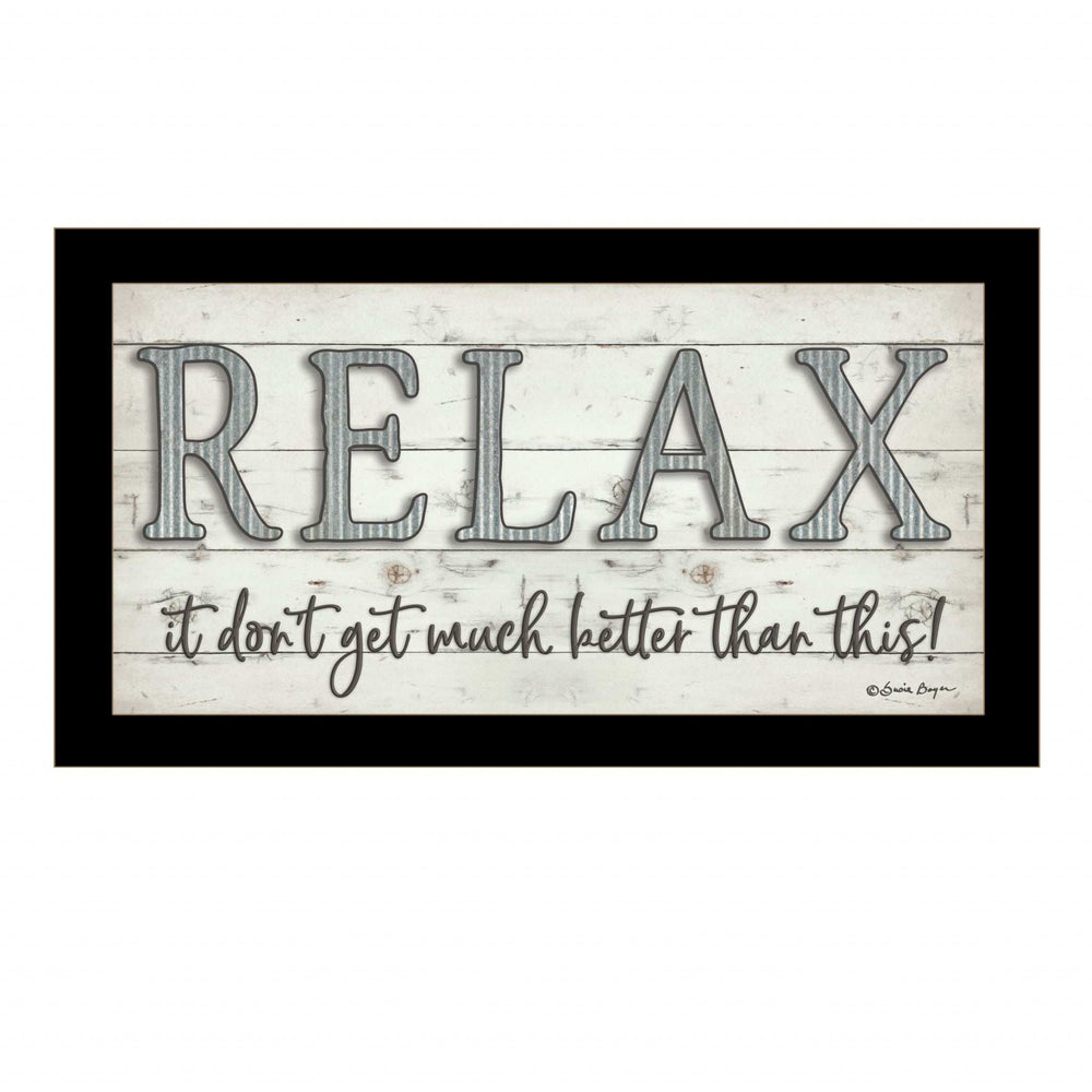 Relax 2 Black Framed Print Bathroom Wall Art - Homeroots - Flyclothing LLC