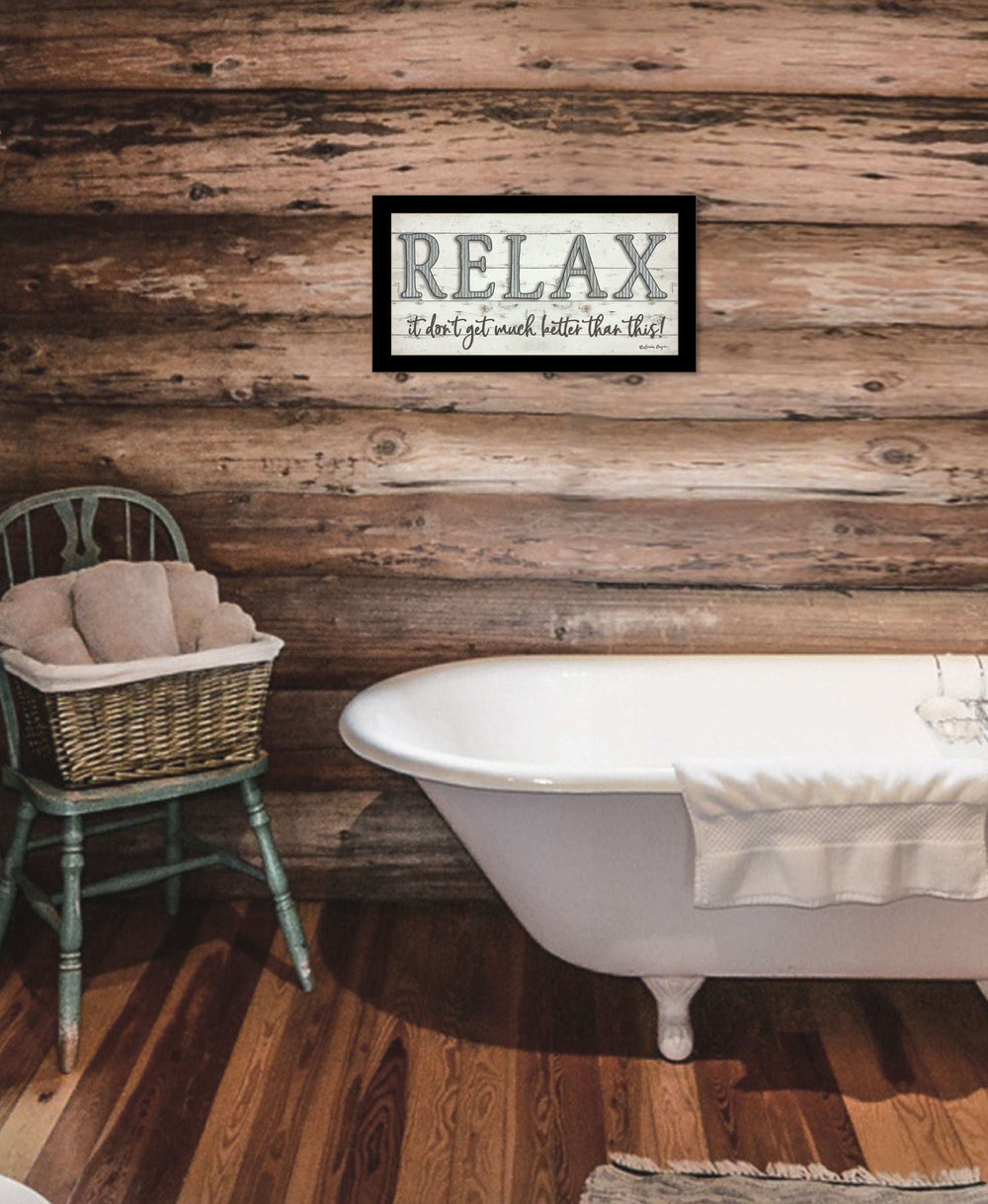 Relax 2 Black Framed Print Bathroom Wall Art - Homeroots - Flyclothing LLC