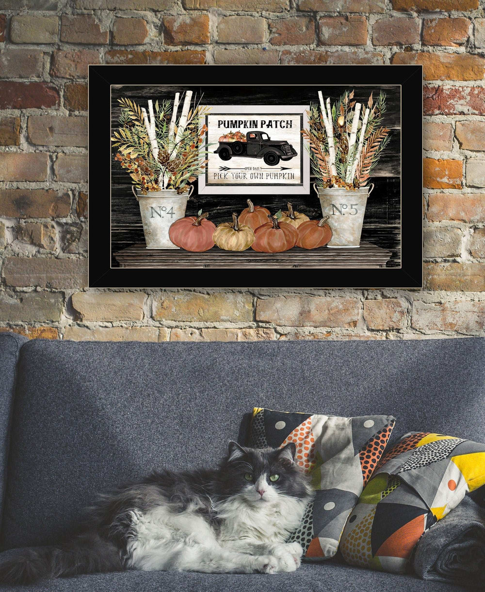 Pumpkin Patch Still Life 1 Black Framed Print Wall Art - Homeroots - Flyclothing LLC