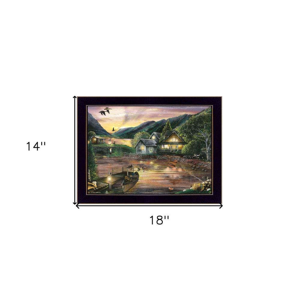 Lakefront Camping II 1 Black Framed Print Wall Art - Homeroots - Flyclothing LLC
