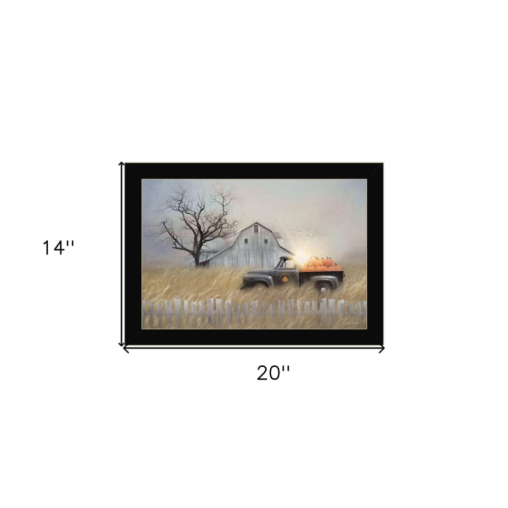 Fall Pumpkin Harvest 1 Black Framed Print Kitchen Wall Art - Homeroots - Flyclothing LLC
