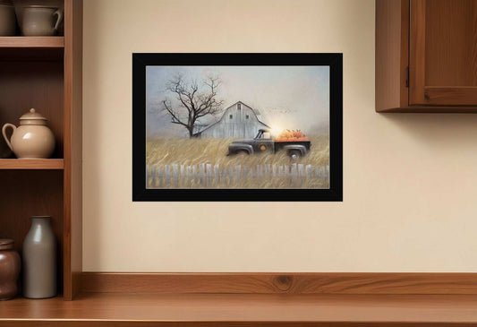 Fall Pumpkin Harvest 1 Black Framed Print Kitchen Wall Art - Homeroots - Flyclothing LLC