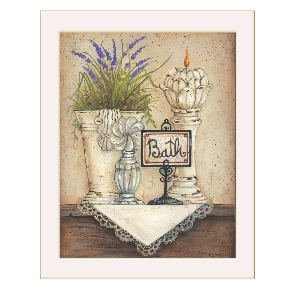 Bath 1 White Framed Print Bathroom Wall Art - Homeroots - Flyclothing LLC