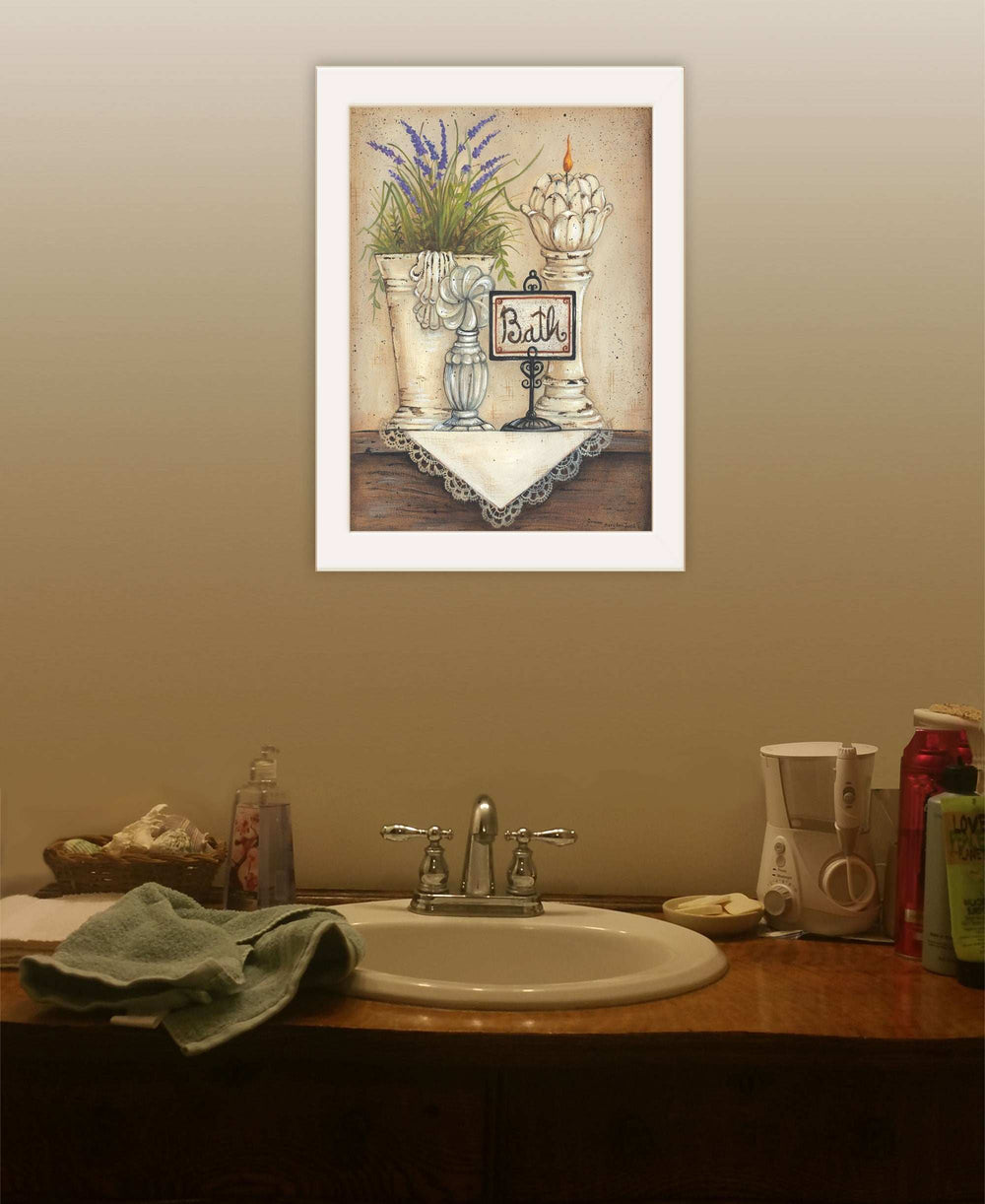 Bath 1 White Framed Print Bathroom Wall Art - Homeroots - Flyclothing LLC