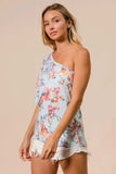 BiBi Floral Printed Jersey Knit Ruffle Sleeve Top - Trendsi - Flyclothing LLC