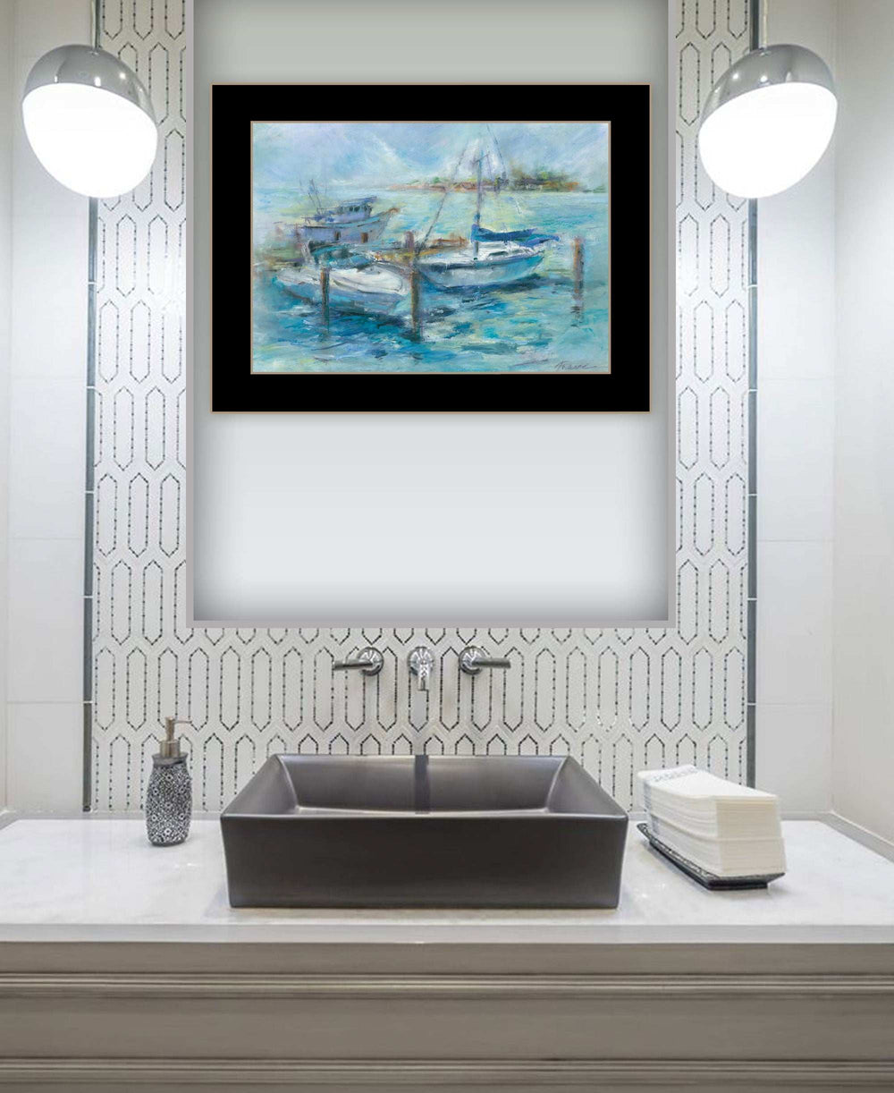 Dockside 1 Black Framed Print Wall Art - Homeroots - Flyclothing LLC