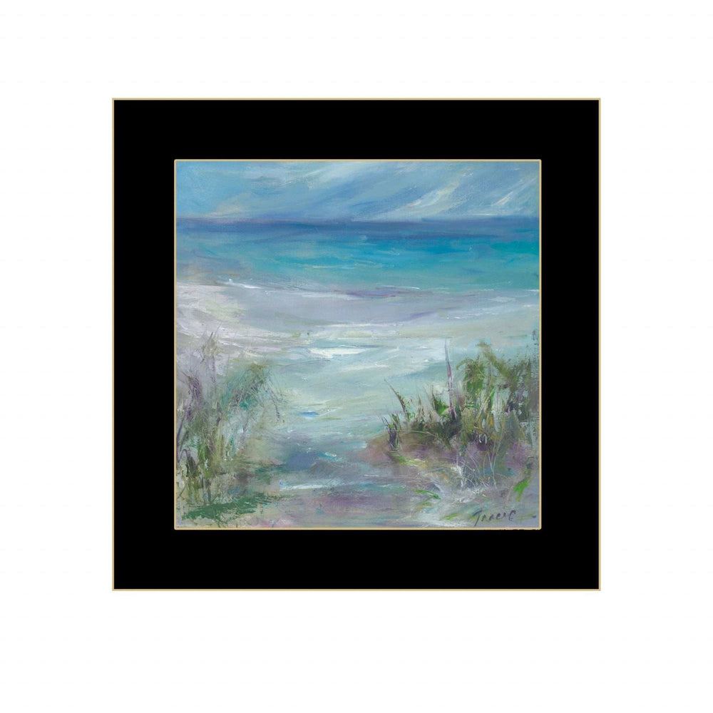 Blue Horizons Ocean View Black Framed Print Wall Art - Homeroots - Flyclothing LLC