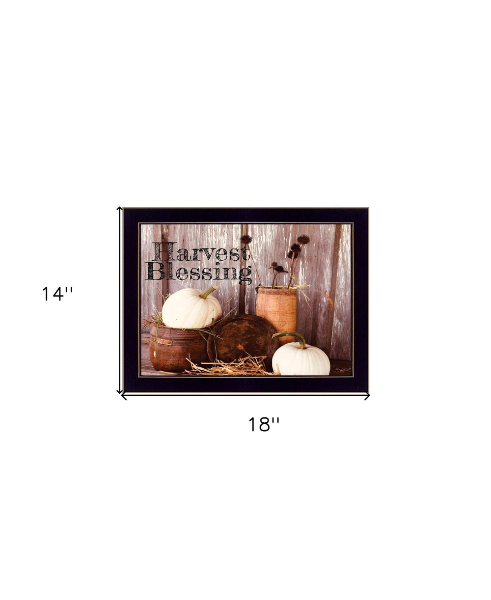 Harvest Blessings 3 Black Framed Print Kitchen Wall Art - Homeroots - Flyclothing LLC