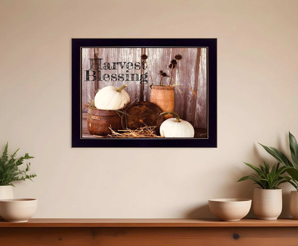 Harvest Blessings 3 Black Framed Print Kitchen Wall Art - Homeroots - Flyclothing LLC