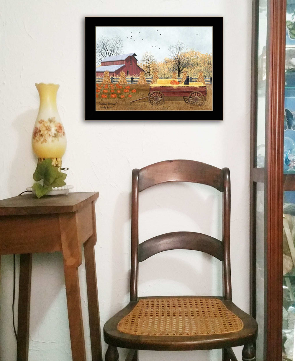 Autumn Blessings 3 Black Framed Print Wall Art - Homeroots - Flyclothing LLC