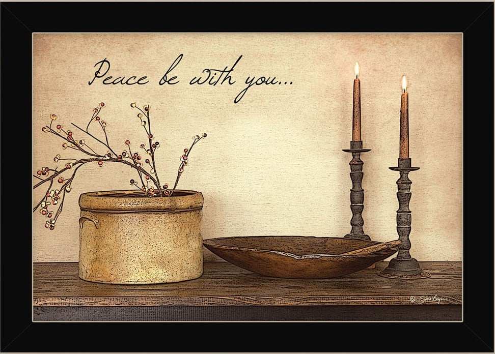 Peace Be with You Black Framed Print Wall Art - Homeroots - Flyclothing LLC