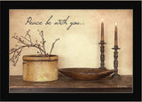 Peace Be with You Black Framed Print Wall Art - Homeroots - Flyclothing LLC