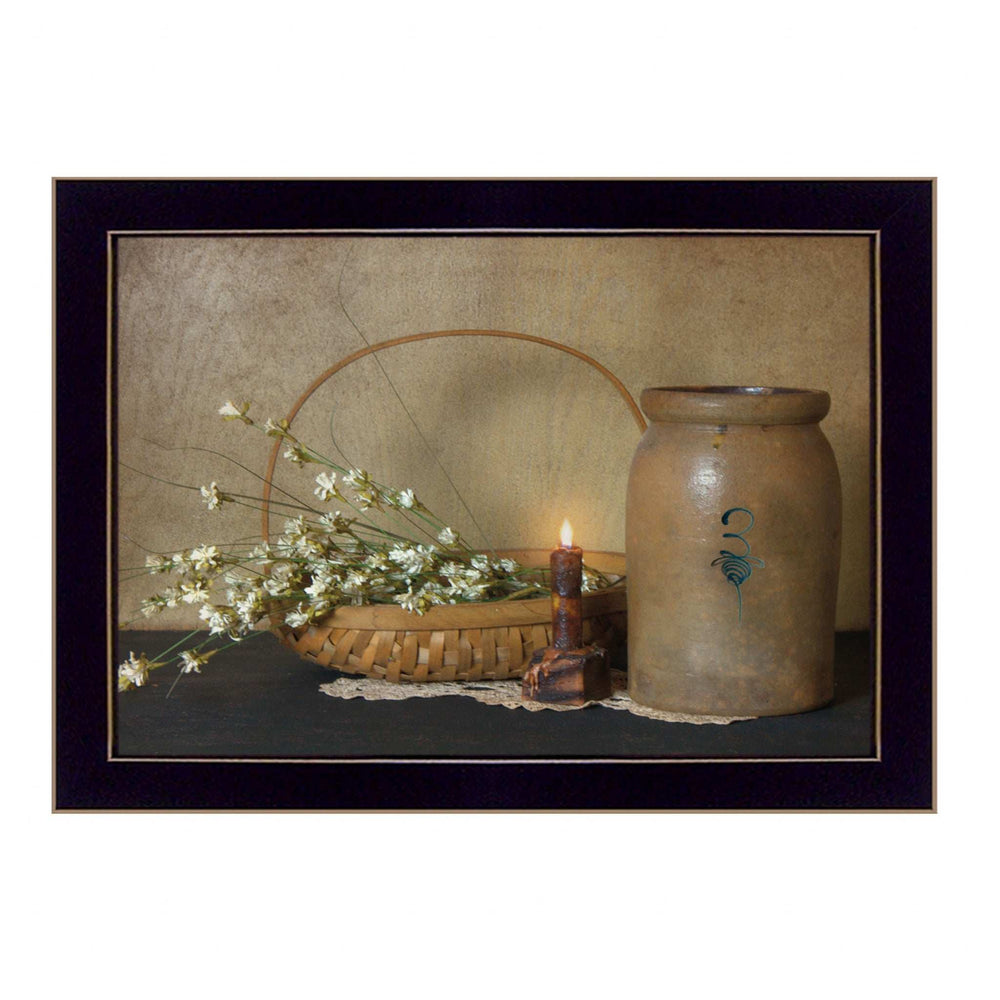 Basket of Flowers 3 Black Framed Print Wall Art - Homeroots - Flyclothing LLC