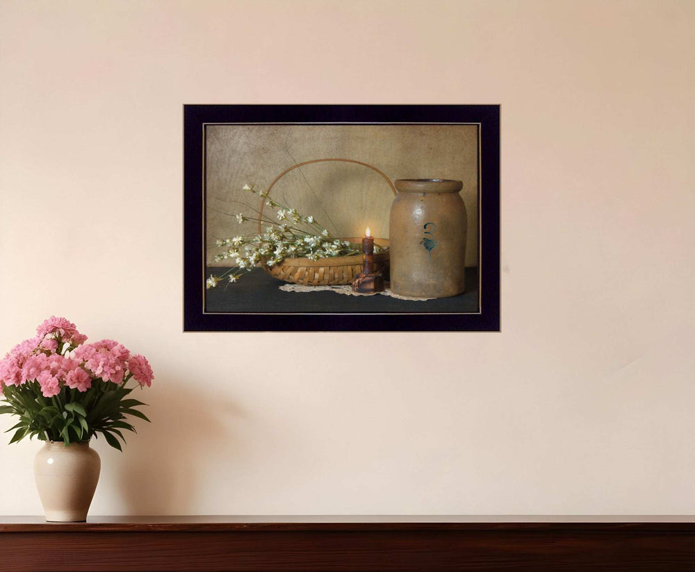 Basket of Flowers 3 Black Framed Print Wall Art - Homeroots - Flyclothing LLC