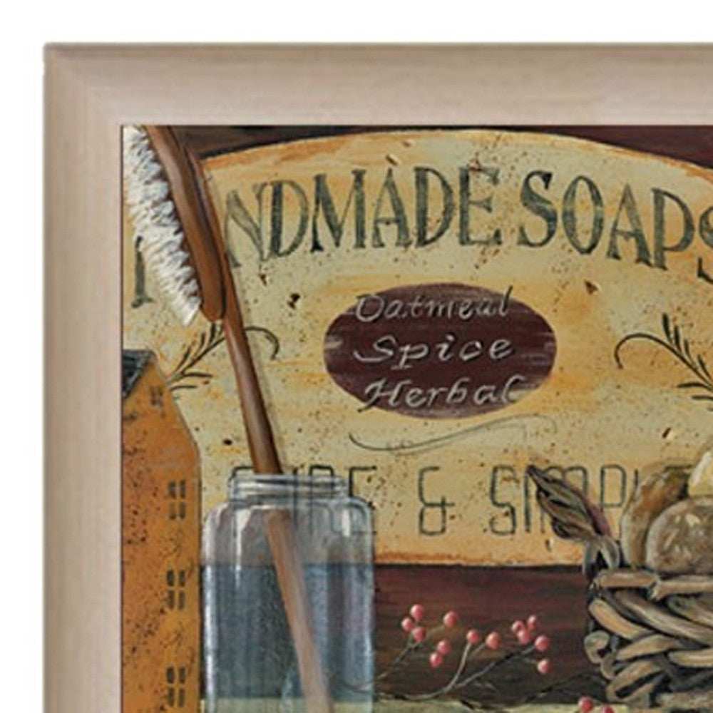 Country Bath Shelf 5 Brown Framed Print Bathroom Wall Art - Homeroots - Flyclothing LLC
