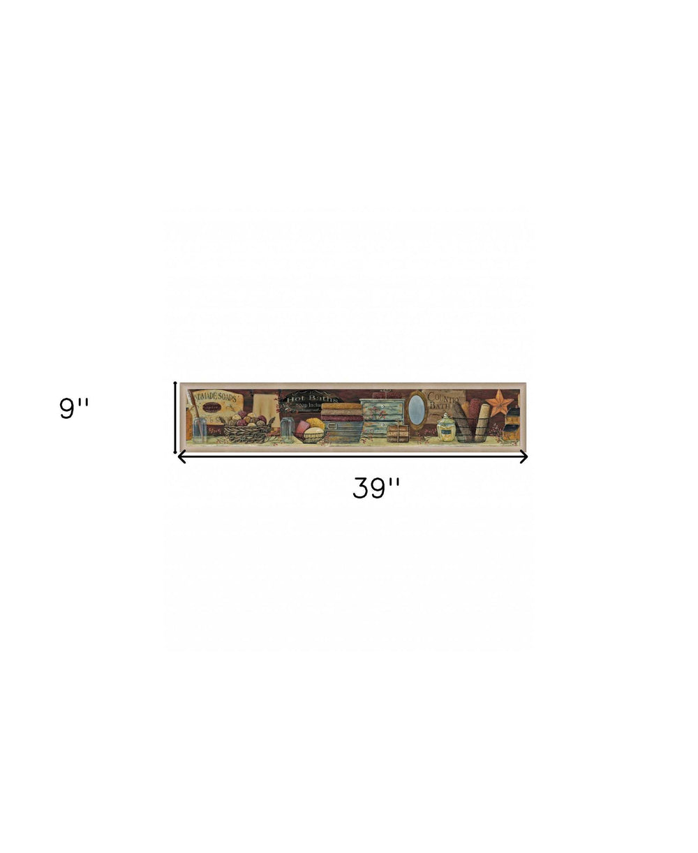 Country Bath Shelf 5 Brown Framed Print Bathroom Wall Art - Homeroots - Flyclothing LLC