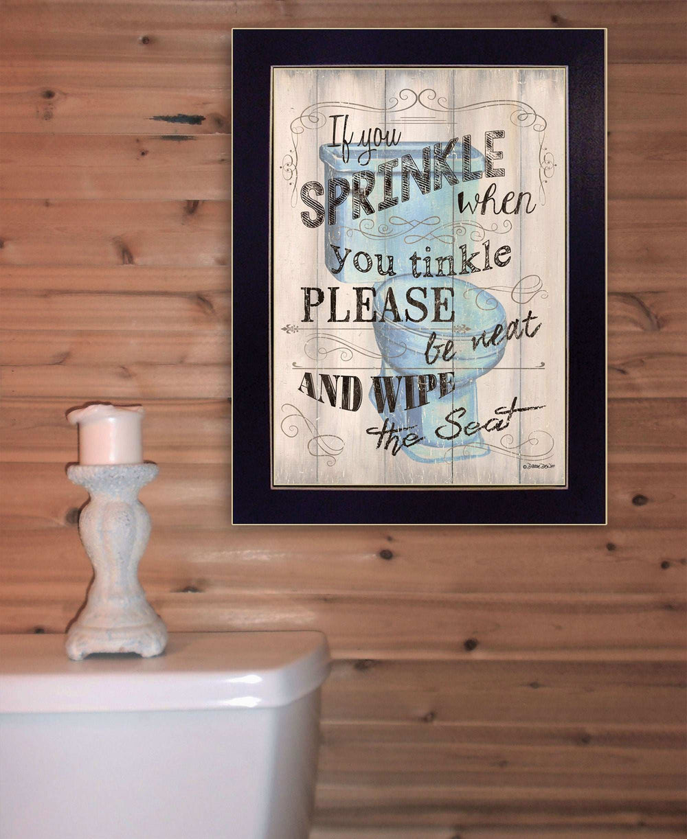 If You Sprinkle When You Tinkle Black Framed Print Bathroom Wall Art - Homeroots - Flyclothing LLC