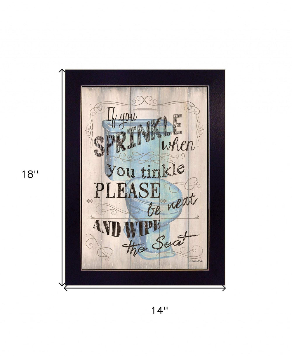 If You Sprinkle When You Tinkle Black Framed Print Bathroom Wall Art - Homeroots - Flyclothing LLC