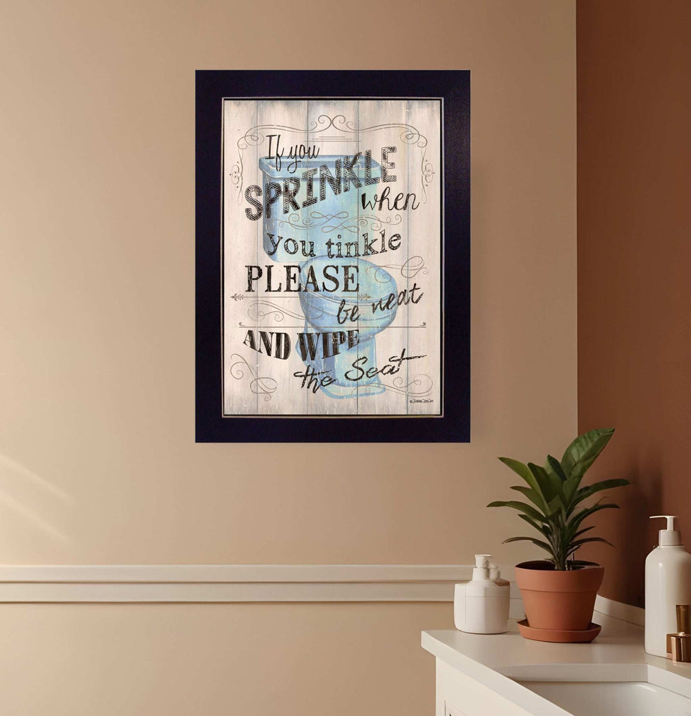 If You Sprinkle When You Tinkle Black Framed Print Bathroom Wall Art - Homeroots - Flyclothing LLC
