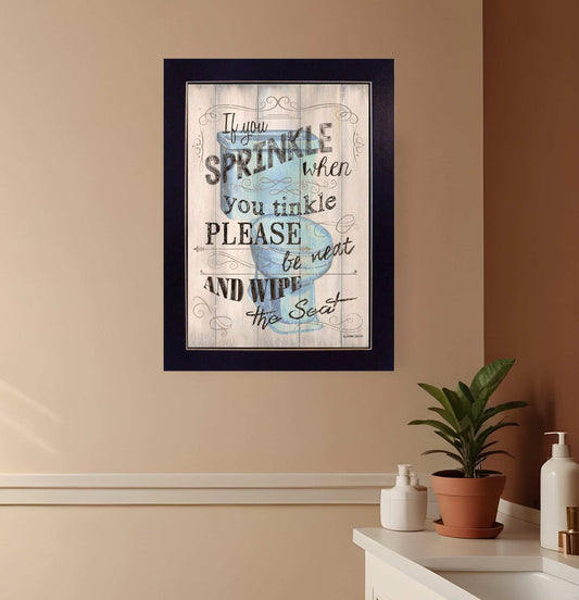 If You Sprinkle When You Tinkle Black Framed Print Bathroom Wall Art - Homeroots - Flyclothing LLC