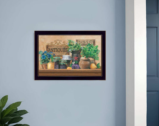 Antiques and Herbs Black Framed Print Kitchen Wall Art - Homeroots - Flyclothing LLC
