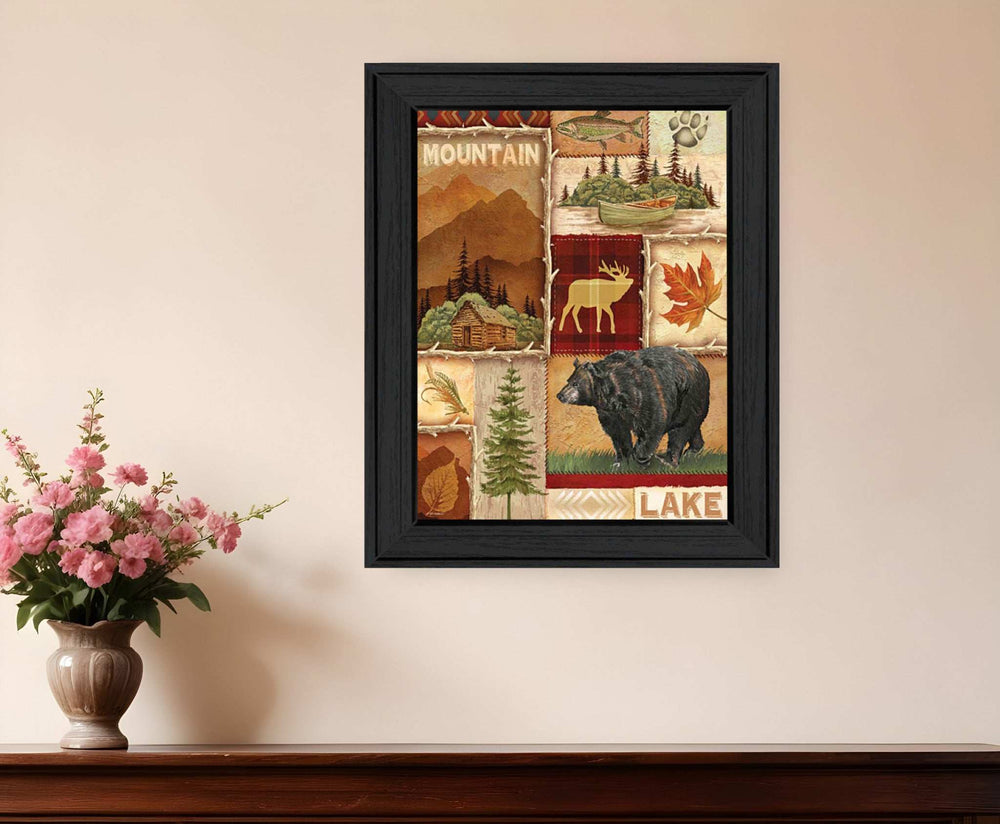 Lodge Collage I Black Framed Print Wall Art - Homeroots - Flyclothing LLC
