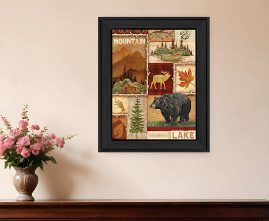 Lodge Collage I Black Framed Print Wall Art - Homeroots - Flyclothing LLC