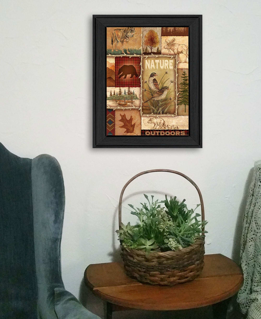 Lodge Collage II Black Framed Print Wall Art - Homeroots - Flyclothing LLC