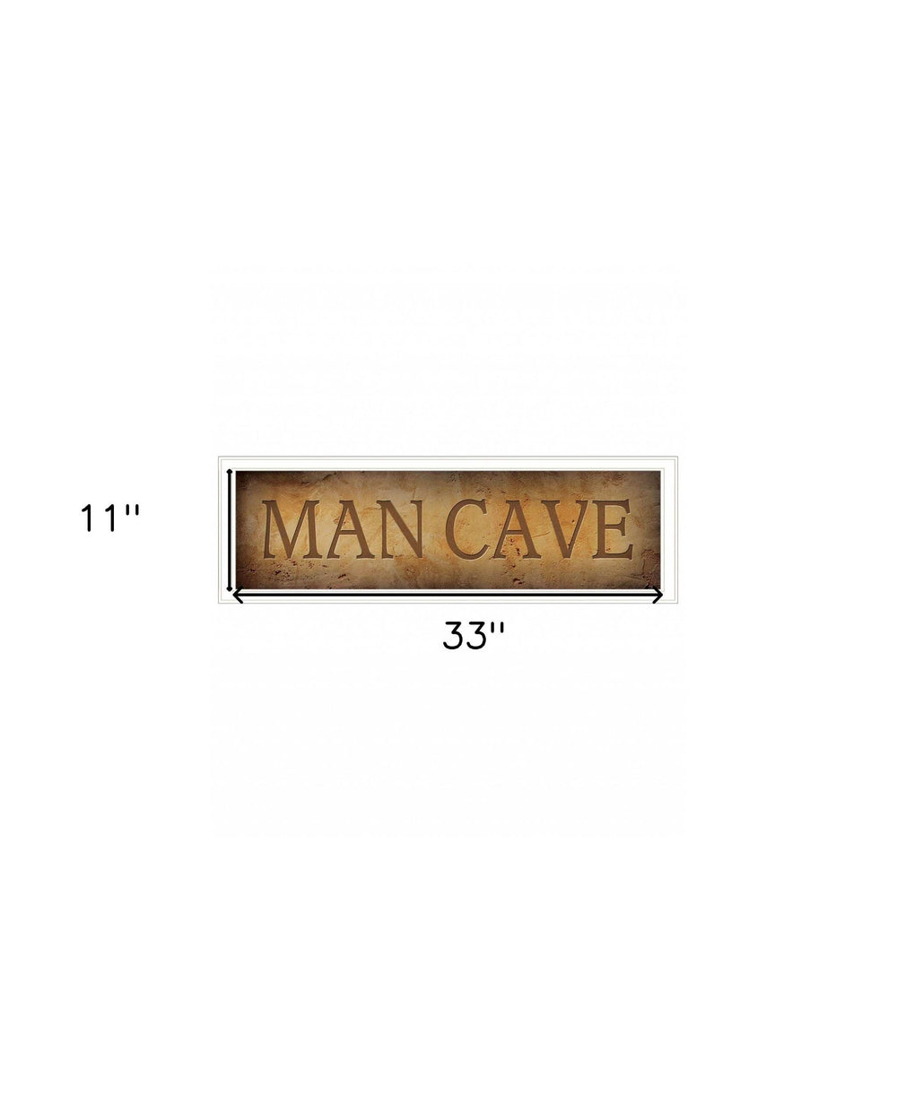 Man Cave 3 White Framed Print Wall Art - Homeroots - Flyclothing LLC