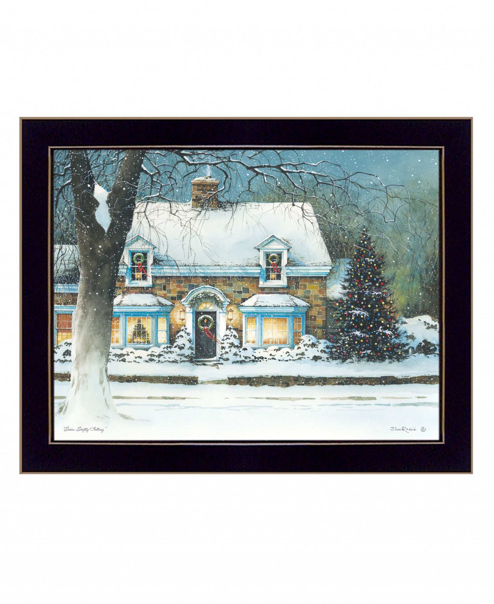 Snow Softly Falling 2 Black Framed Print Wall Art - Homeroots - Flyclothing LLC
