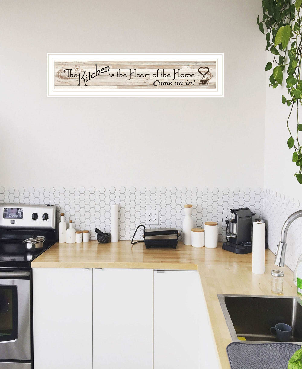 Kitchen is the Heart of the Home 13 White Framed Print Kitchen Wall Art - Homeroots - Flyclothing LLC