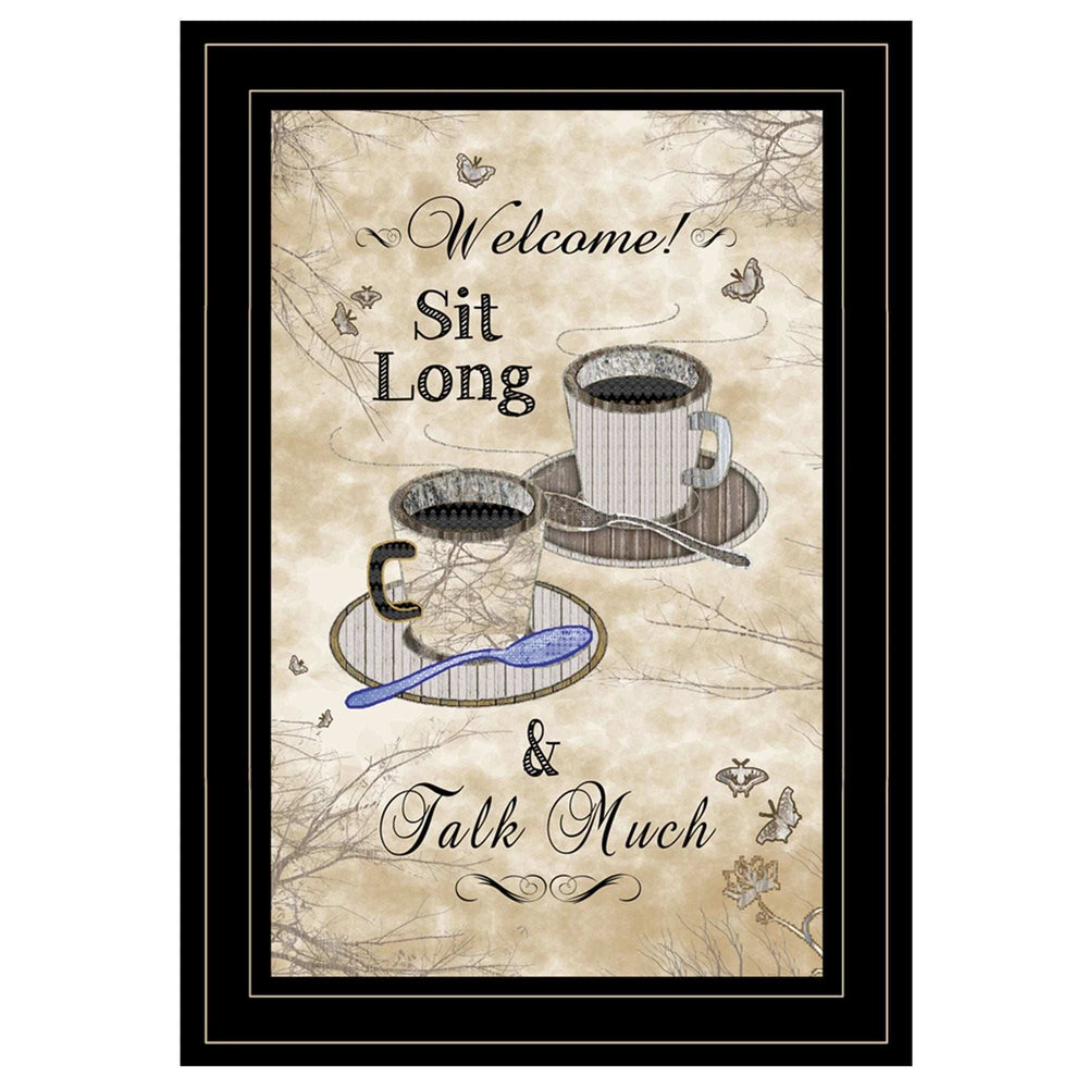 Sit Long Talk Much 4 Black Framed Print Kitchen Wall Art - Homeroots - Flyclothing LLC