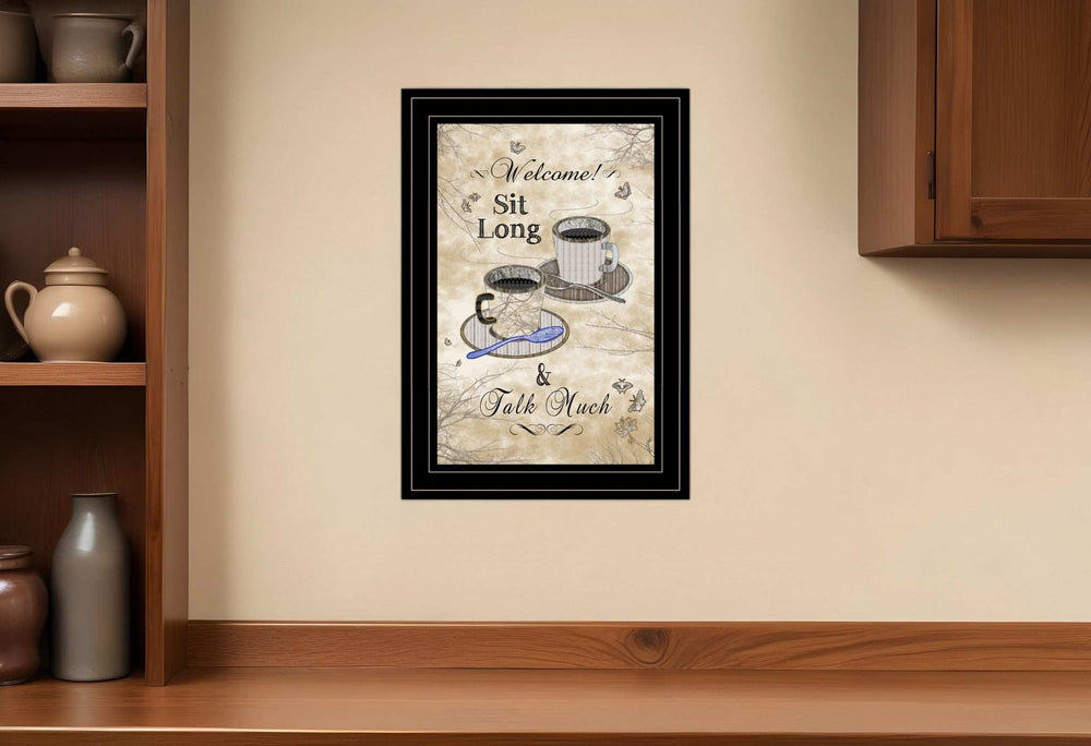 Sit Long Talk Much 4 Black Framed Print Kitchen Wall Art - Homeroots - Flyclothing LLC