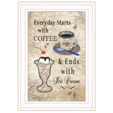 Everyday Starts with Coffee 3 White Framed Print Kitchen Wall Art - Homeroots - Flyclothing LLC