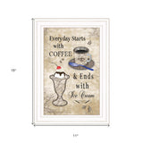 Everyday Starts with Coffee 3 White Framed Print Kitchen Wall Art - Homeroots - Flyclothing LLC