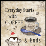 Everyday Starts with Coffee 4 Black Framed Print Kitchen Wall Art - Homeroots - Flyclothing LLC