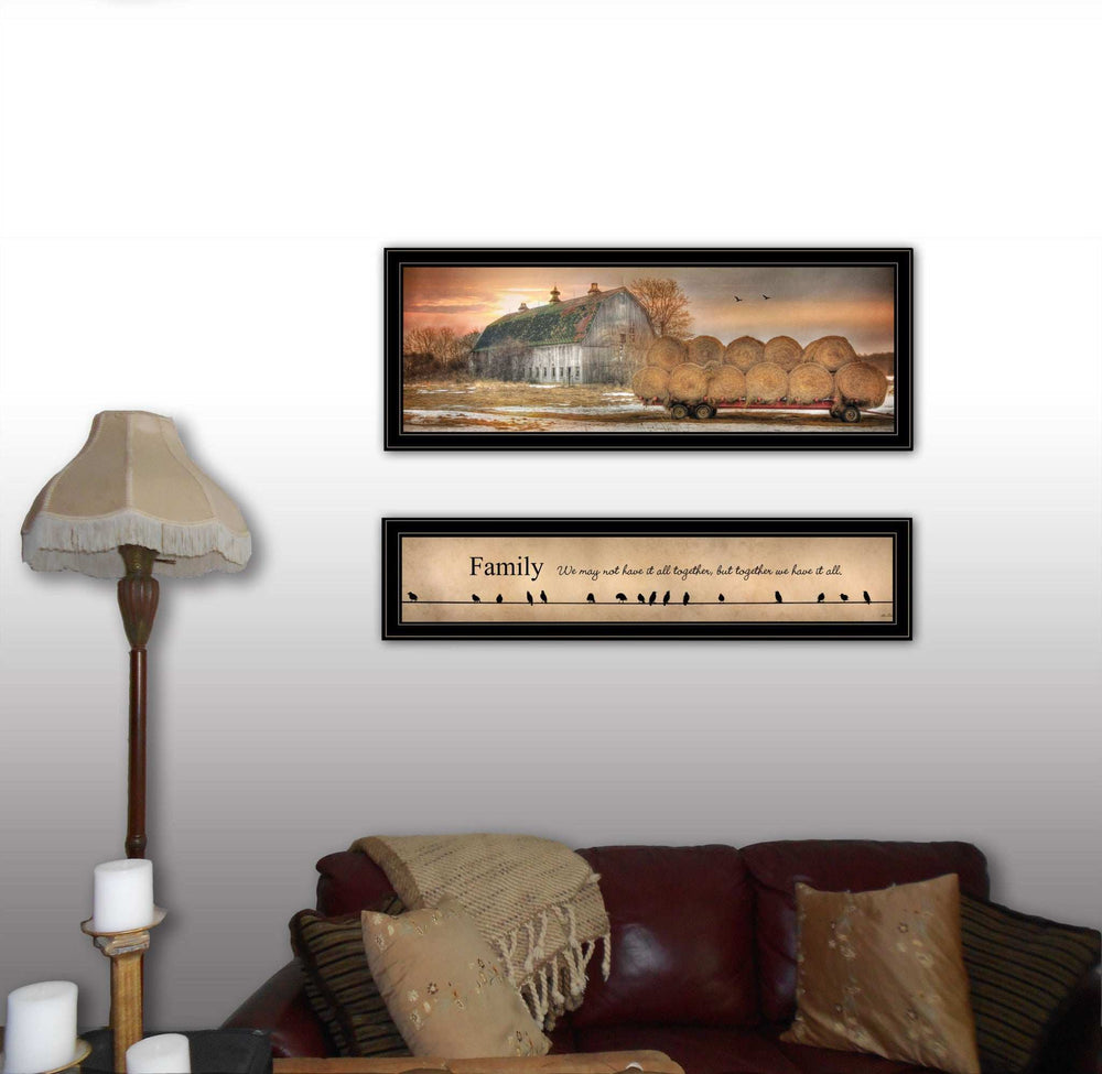 Set Of Two Together Blessed Black Framed Print Wall Art - Homeroots - Flyclothing LLC