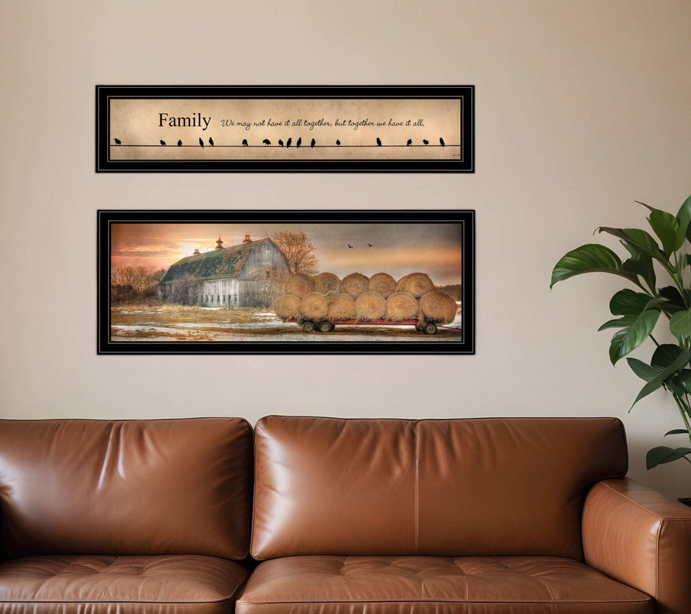 Set Of Two Together Blessed Black Framed Print Wall Art - Homeroots - Flyclothing LLC