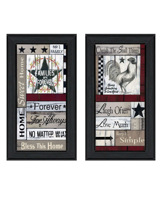 Set Of Two Family Wisdom Black Framed Print Wall Art - Homeroots - Flyclothing LLC