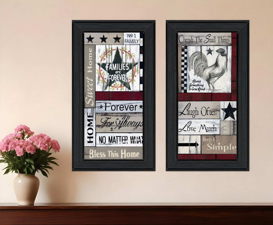 Set Of Two Family Wisdom Black Framed Print Wall Art - Homeroots - Flyclothing LLC