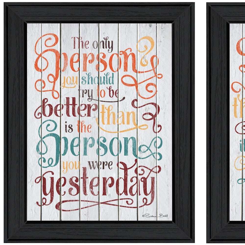 Set Of Two The Only Person Black Framed Print Wall Art - Homeroots - Flyclothing LLC